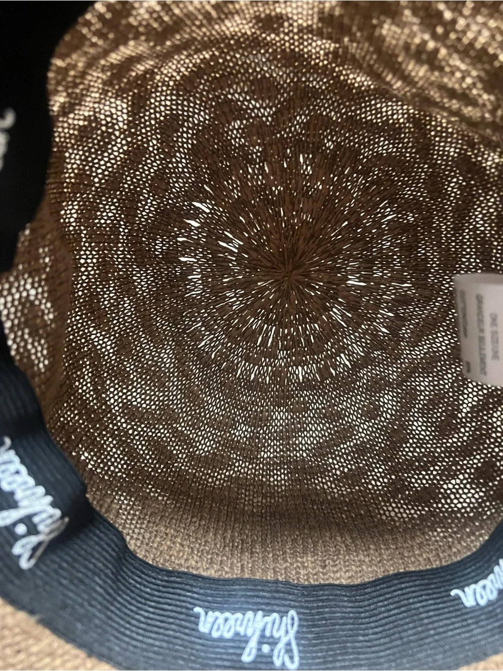 Shihreen Packable Cotton Blend Wide Turn Brim Sun Hat in Tan